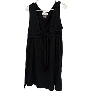 Black Sleeveless Swim Coverup with Tie Detail, Large
